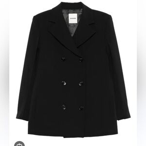 Sandro Black Double-Breasted Blazer